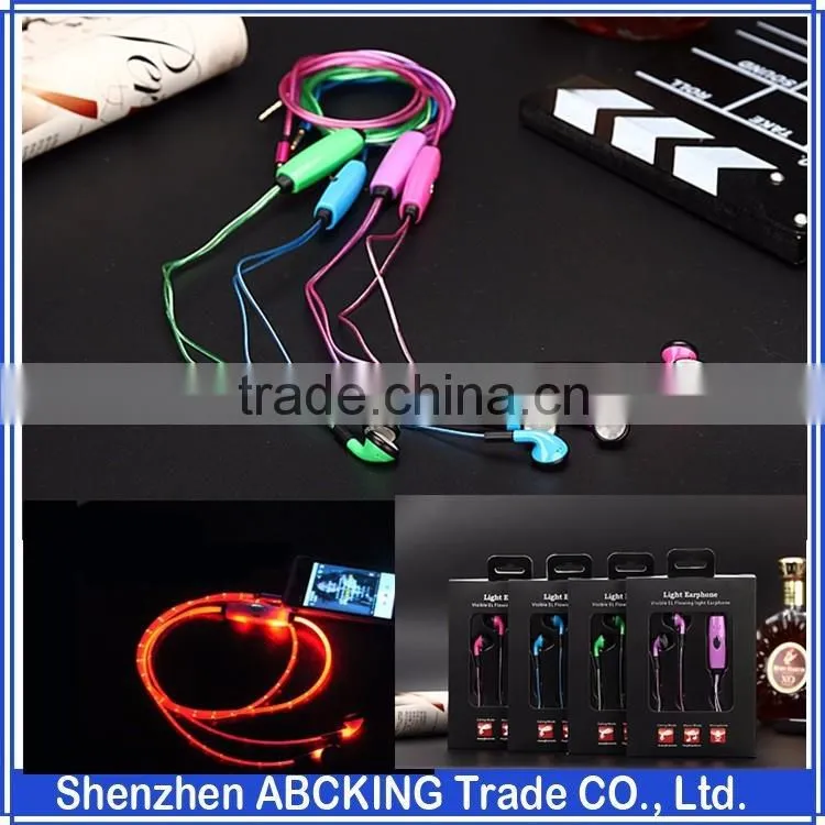 3.5mm LED Earphones For mobile phones music cell phones headphones