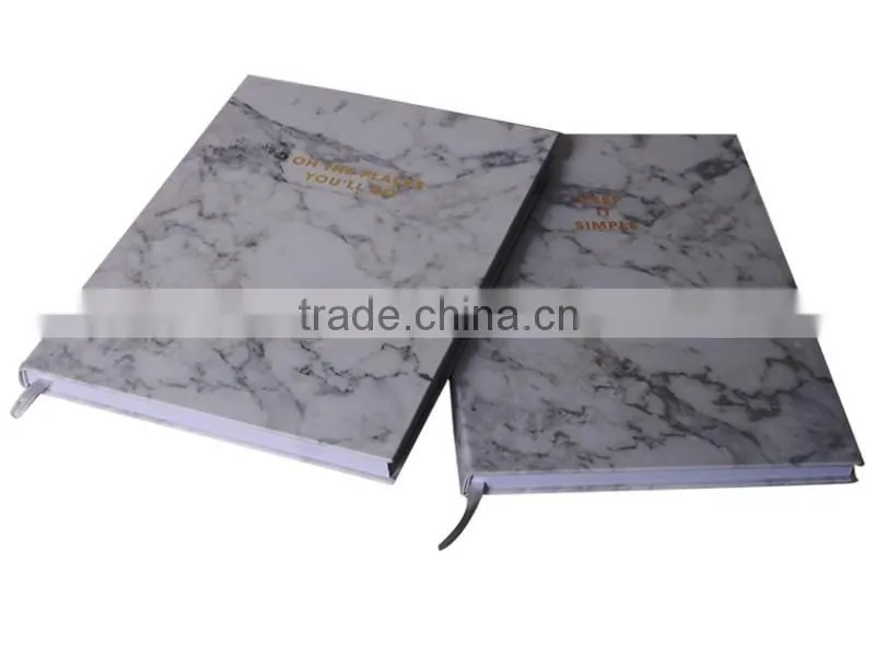 Custom Mix Design Gold Hot Stamping Logo Print Marble Notebook