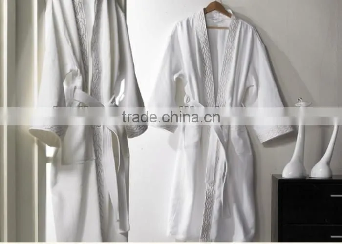 Waffle Bathrobe With Embroidery High Star Hotel Bath Robe