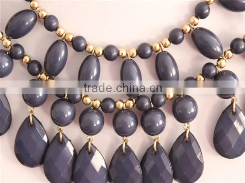 Fashion dark color acrylic beads necklace women necklace jewelry