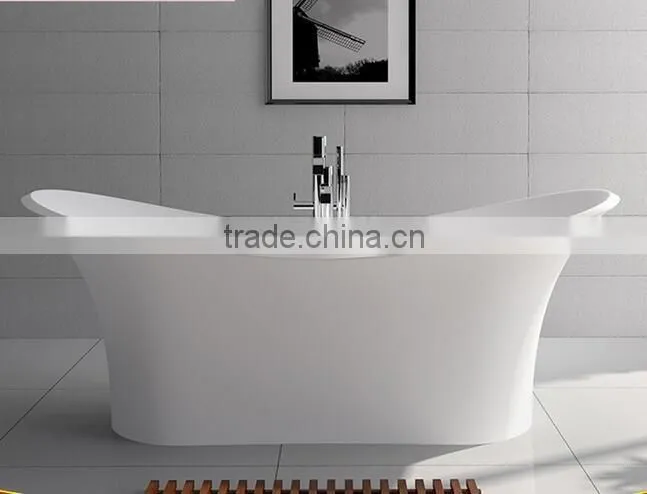 Italia classic design natural stone and resin stone round bathtub for bathroom furniture,freestanding solid surface bathtub