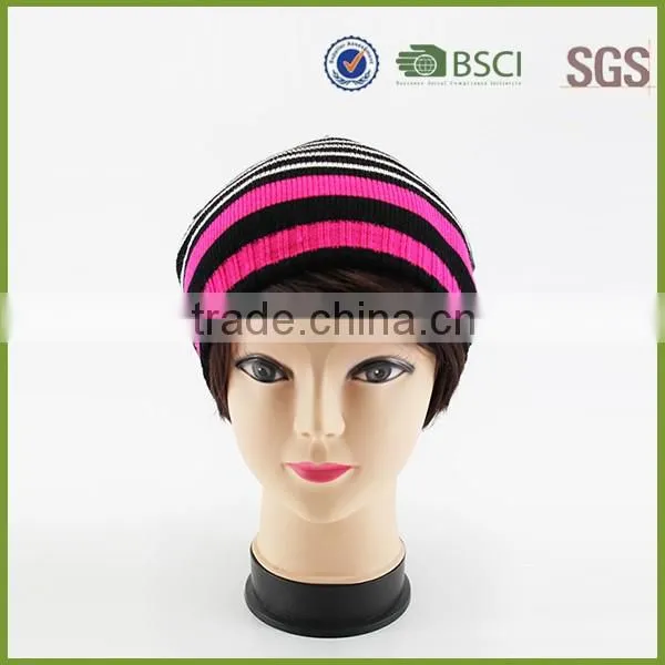 knitting pattern hat crochet striped knitted beanie /beanie hat with string