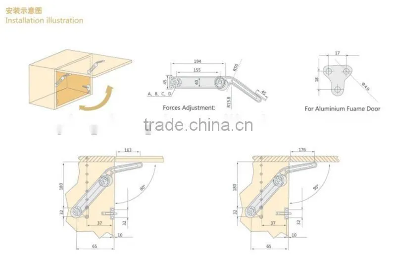 Zinc alloy Kitchen cabinet shelf brackets
