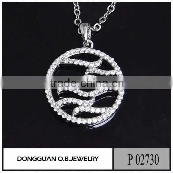 Hot selling gold plated CZ pendant/white crystal pendant jewelry from China
