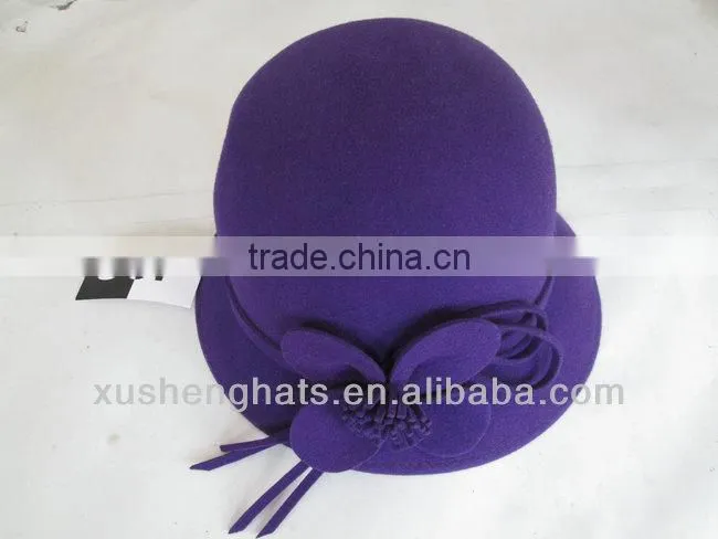 white wool felt hat with ears for girls