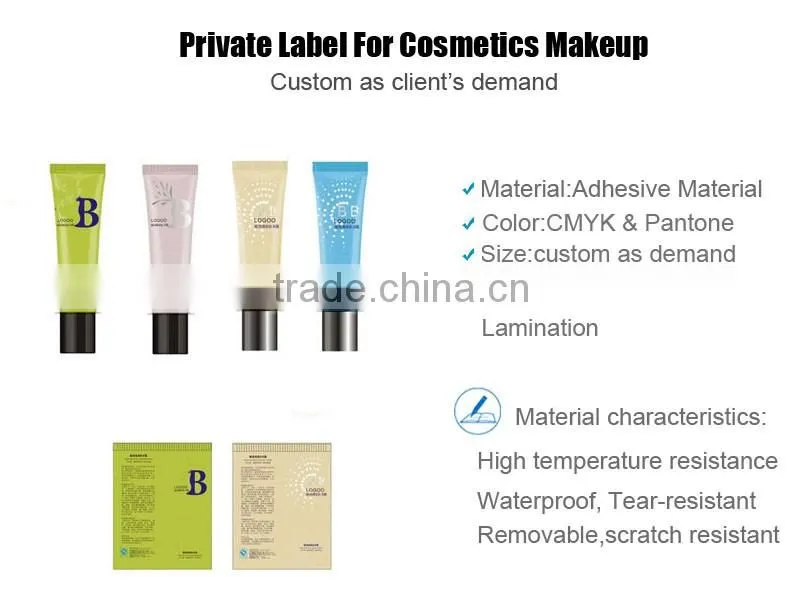 Private Label For Cosmetics Makeup Advertising Sticker Logo