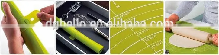 Non-stick silicone mat with measurements for using rolling pin