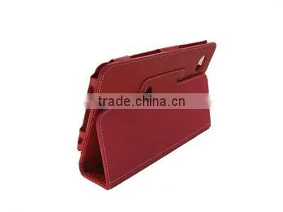 fashion leather case with stand for Samsung Galaxy Tab P1000 red