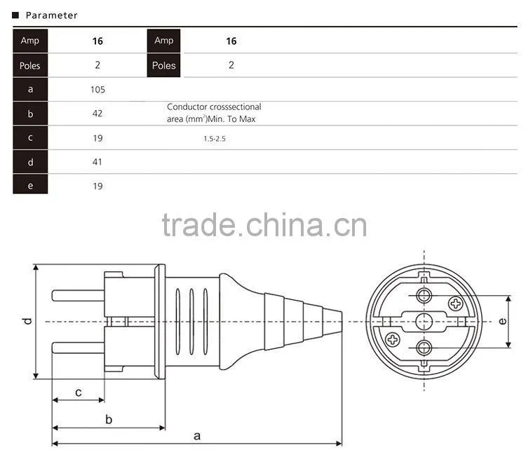 2014 Hot Sale 63 amp Industrial Plug & Socket 230V SP10749