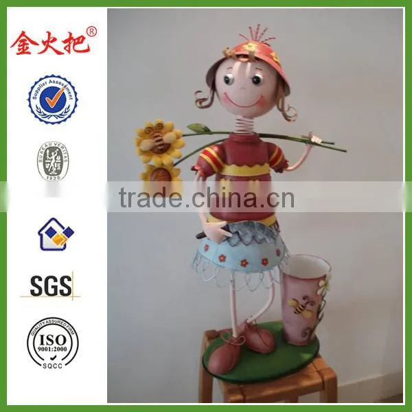Fusing glass and metal hanging garden decor bird windbell