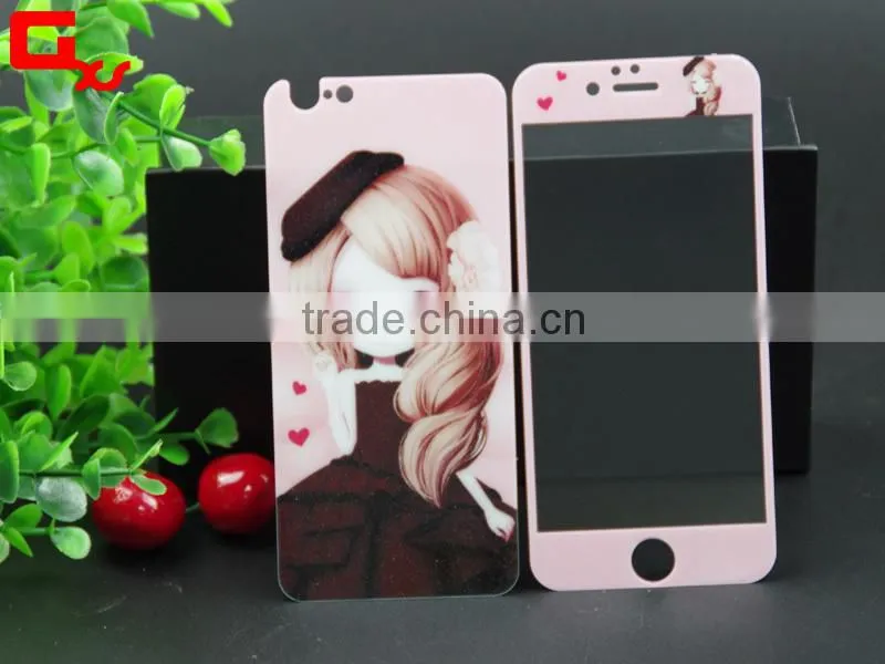 9H 3D full cover mobile phone screen protector color tempered glass screen protector for iphone 6