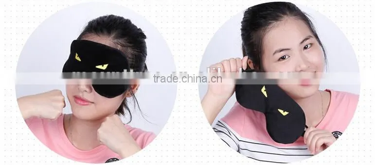 New Style Hot Selling Big Eyes Lovely Patch Adjustable Cotton Blindfold Shade Travel Sleeping Aid Cover Light Eye Mask