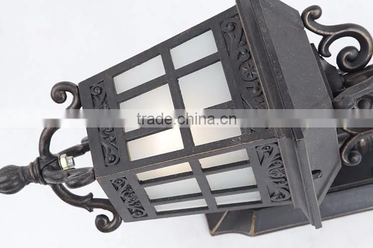 Light Outdoor Pendant, Black with Satin-Etched Cased Opal Glass