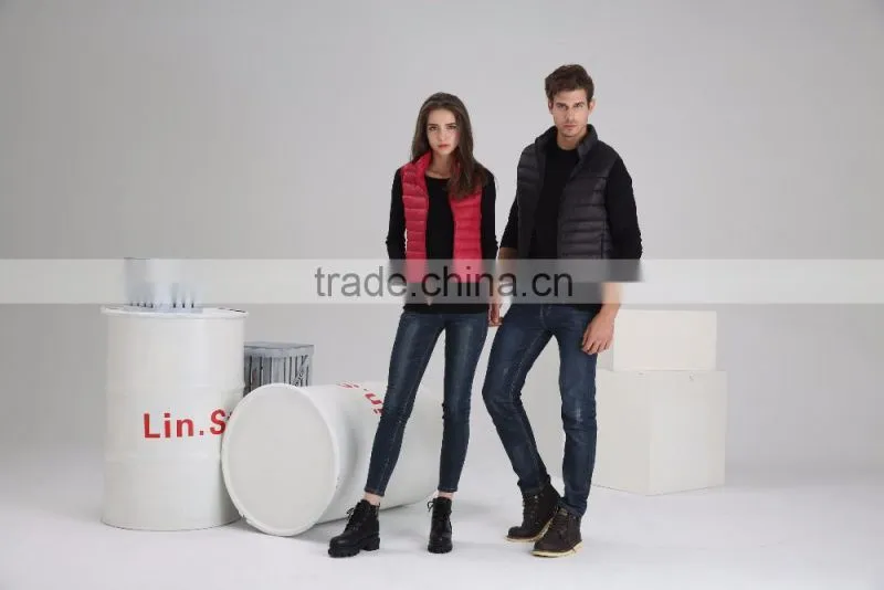 Wholesale winter sleeveless jacket mens/ womens down vest