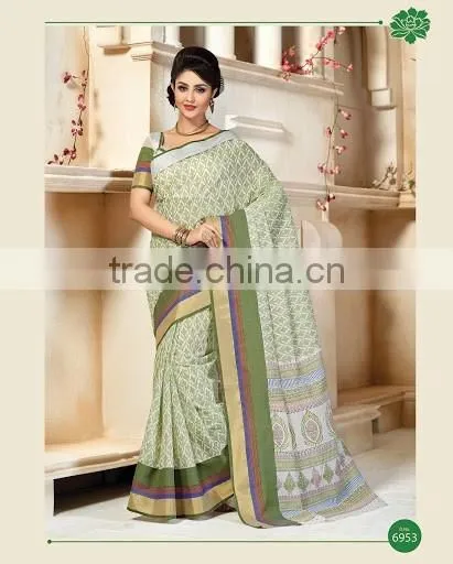 Blue Cotton Silk Saree