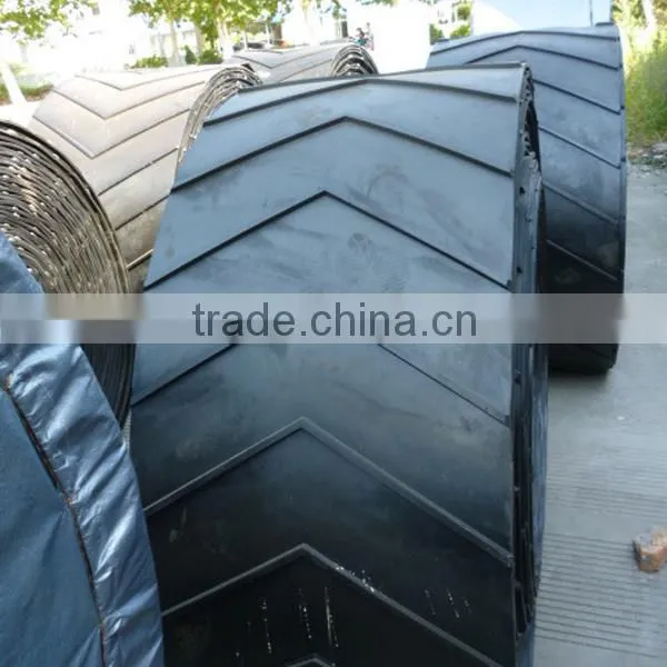 china export market good elasticity rubber v guide conveyor belt