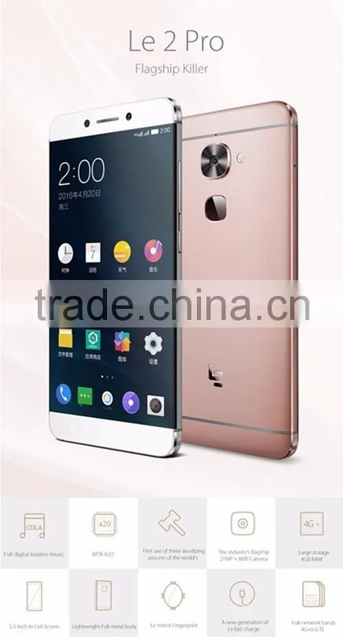 Original Letv Le 2 Pro LeEco Le2 Pro MTK Helio X20 Deca Core Mobile Phone 5.5" 4GB RAM 32GB ROM Fingerprint ID 21.0MP Camera