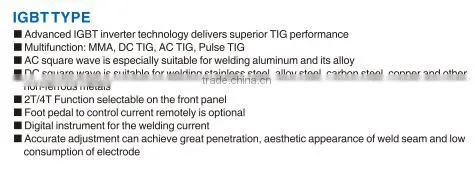 IGBT DC Inverter Digital Pulse AC DC Tig welding machine(TIG-315 AC/DC)
