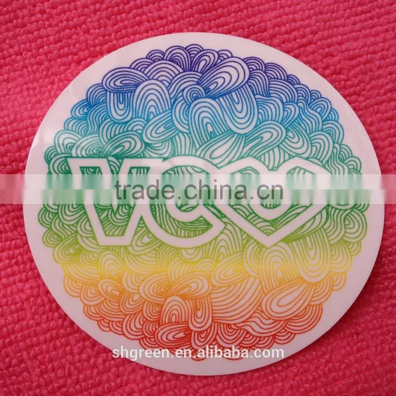 Eco-friendly transparent plastic vinyl sticker for garment