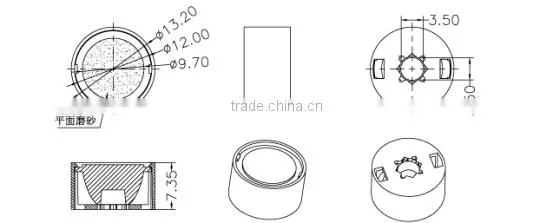 led lens 30/50/68/90 degree for wall washer light match LED light in wholesale