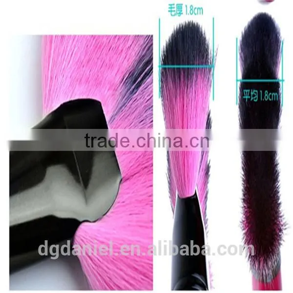 Wooden rose handle Cosmetic fan brush double sided natural hair makeup brush