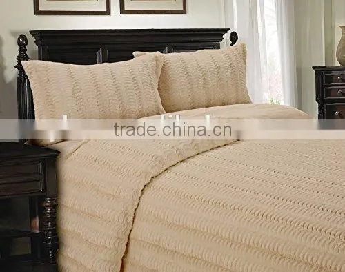 3Pcs bedding set Lofty Luxe Faux Fur/PV Fur Throw Blanket