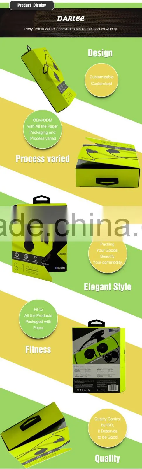 Spot uv embossed magnetic closure recyclable free sample iphone earphone packaging box