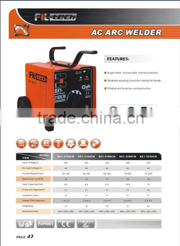 AC ARC WELDING MACHINE AC ARC WELDER AC ARC WELDING EQUIPMENT 3130CF/3160CF/3180CF/3200CF/3250CF