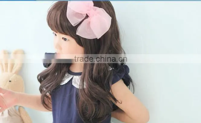 Wholesale Cheap Kids Synthetic Hair Wigs sweety little girl wavy wigs with 2 colors