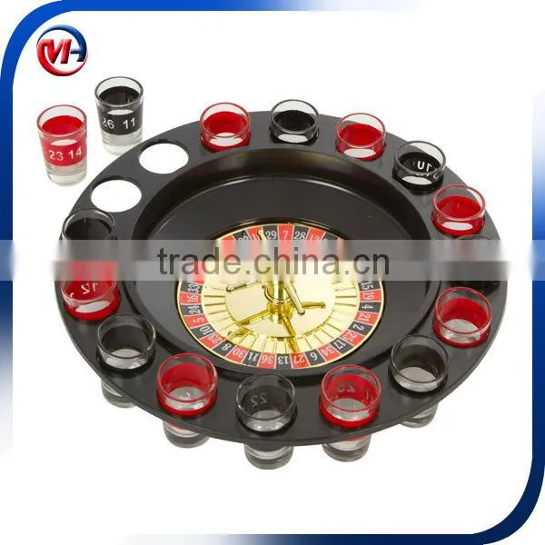 High quality Russian 32" roulette wheel drinking game with 12 shot glass