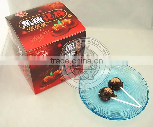 Real Fruit Center Brown Sugar Plum Sweet Lollipop Candy
