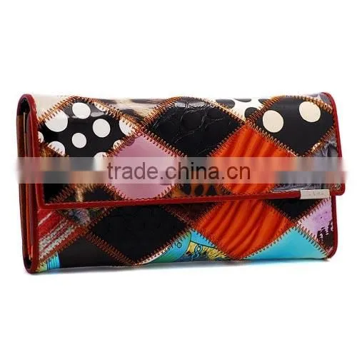 Lady Woman New Design Genuine Cowhide Leather Long Wallet/Purse (BHW003)