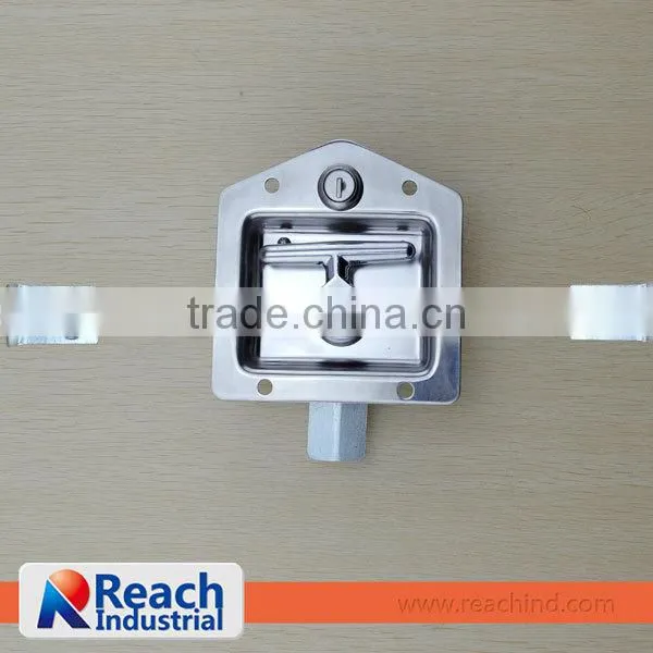 Flush Mount Polished Stainless Steel Key-Locking Recessed Truck Toolbox Latch