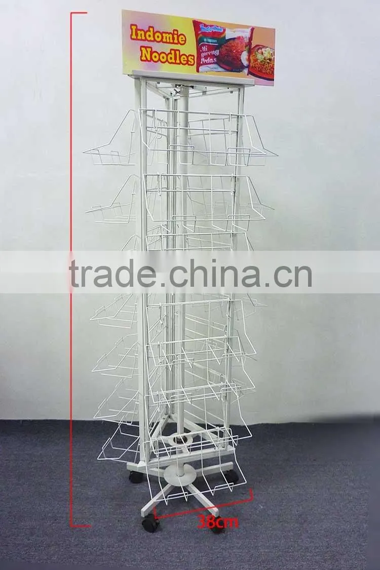 3sides metal market instant noodles display rack