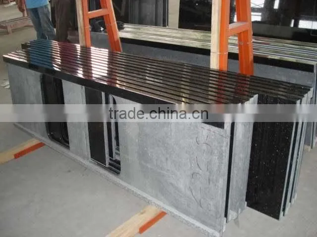golden black galaxy granite table top