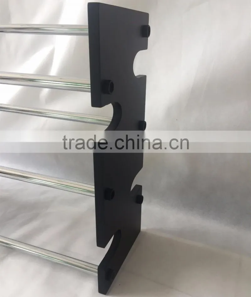 Expandable 4 Tier Free Standing Shoe Rack Stainless Steel Wood Closets