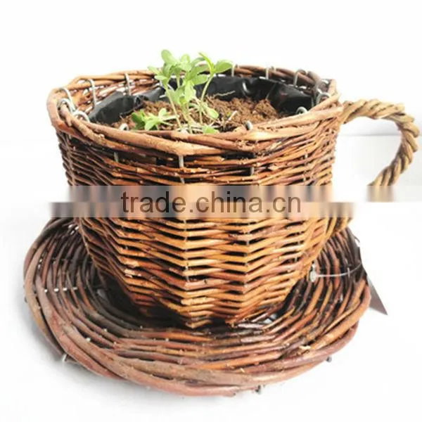 HOT 100%Handmade Natural hanging decorated flower girl baskets