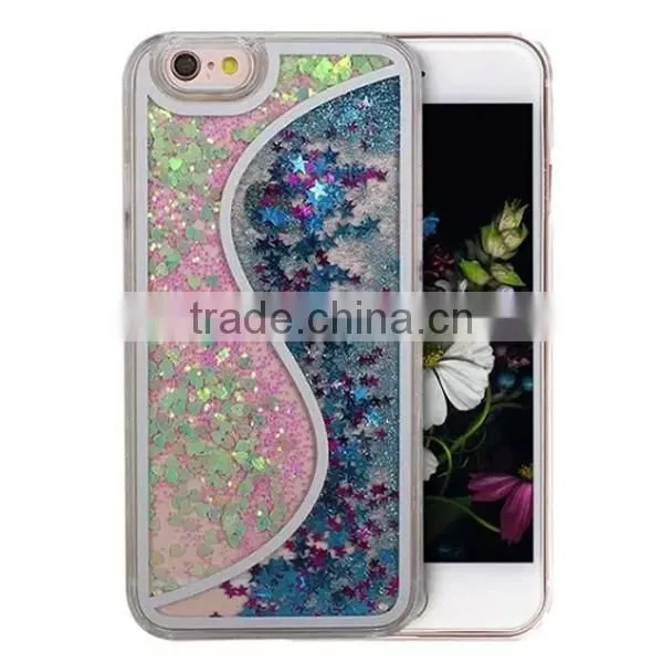 Bicolor Quicksand Glitter PC Material Phone Case For iPhone 6 6 Plus
