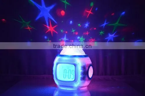 Night Projector and Sound Shooter With 6 Lullabies and 4 Nature Sounds Large LCD Alarm