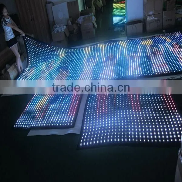 2015 hot sell high brightness led grid curtain / led mesh crtain /curtain led dmx