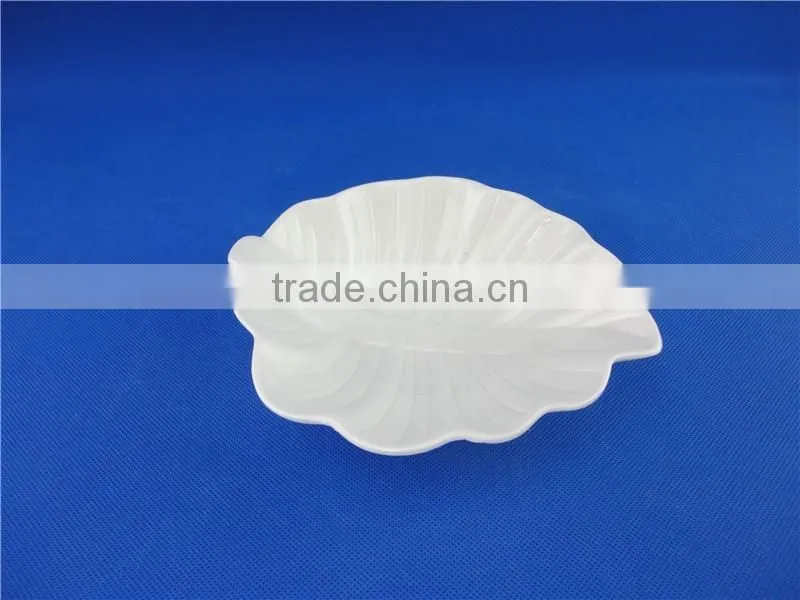 ceramic leaf shape popcorn bowl