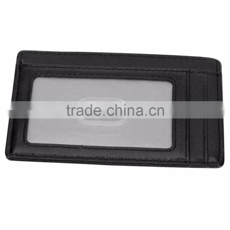 RFID genuine Leather ID business credit card holder Italian Vegetable Tanned leather durable ultra Multiple Slim
