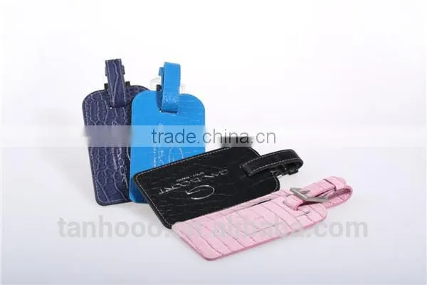 Customize PU Faux Leather Fashion Crocodile Skin Pattern Luggage Baggage Tag Handbag Tags