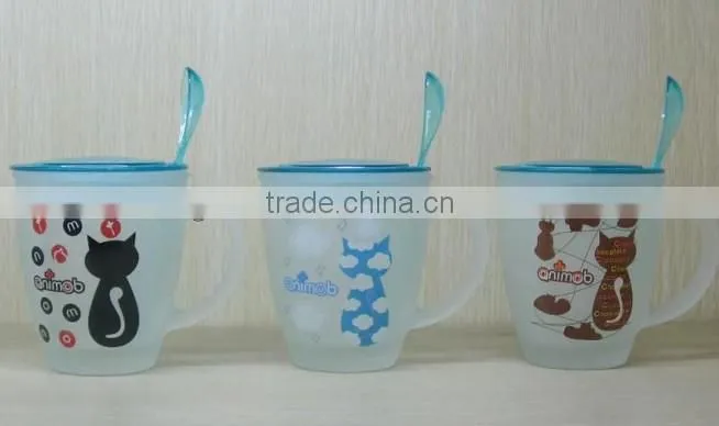 330ml 11oz customized frosted coffee water cup glass mug