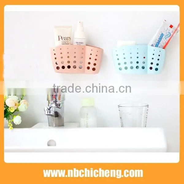 bathroom basket storage plastic shelf wall holder