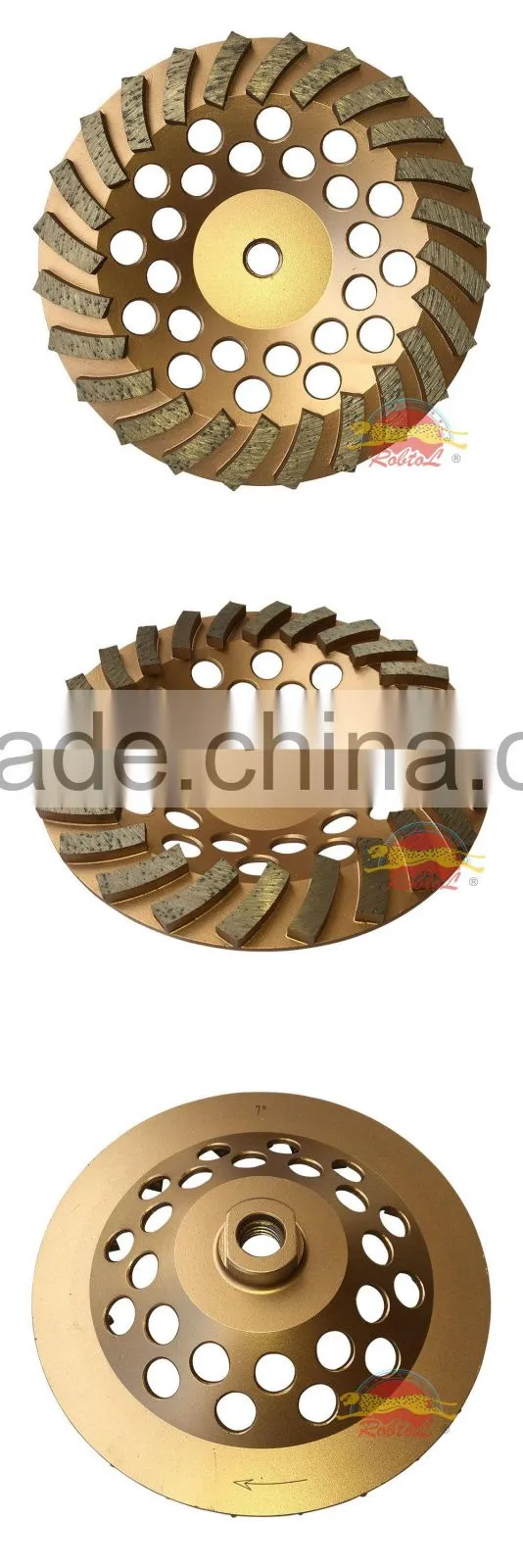 150mm turbo row waved spiral diamond grinding disc cup wheel for concrete floor 6" cutting tools abrasive polishing grinder