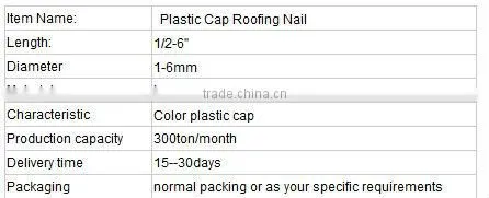 Factory Price Ring Nail with Orange Plastic Cap