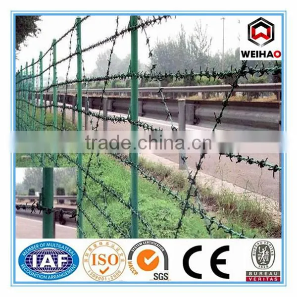 Anping Wei hao provide galvanized barbed wire/PVC barbed wire