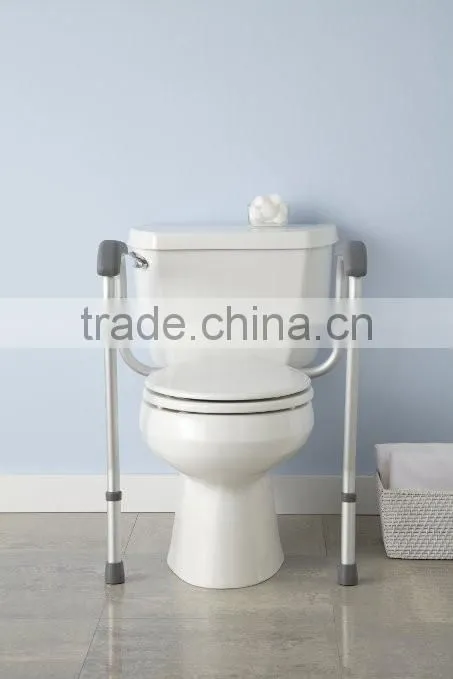 Adjustable Metal White Stand Alone Toilet Safety Rails