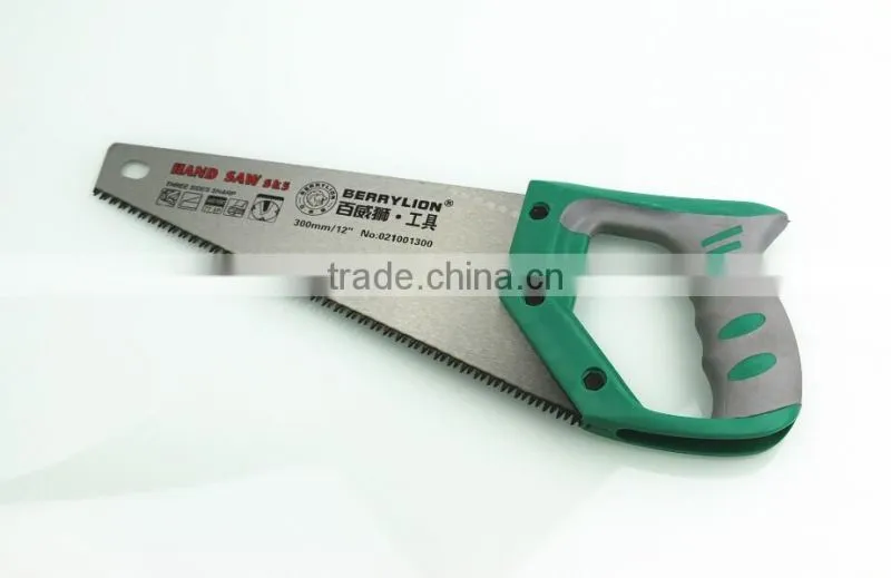 300mm hand garden sharp saw with rubber handle, hand saw for tree and branch